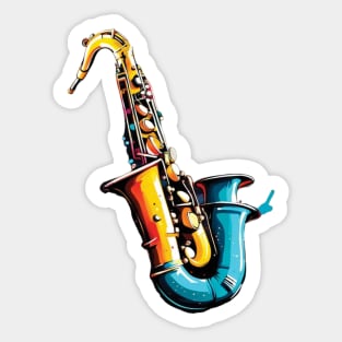 colorful saxophone Sticker